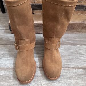 Jimmy Choo Brown Rough Leather Half Calf Womens Boots Size 9